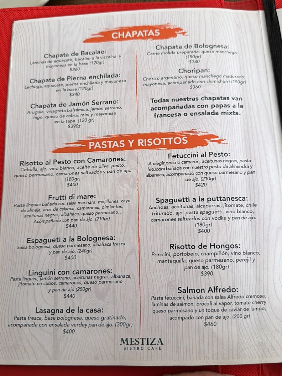 Mestiza Bistro Café Menu - Image 3