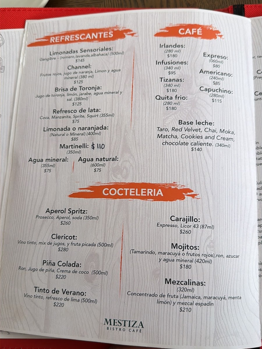 Mestiza Bistro Café Menu - Image 4